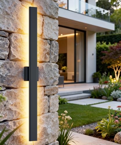 39.4" Black LED Outdoor Wall Light