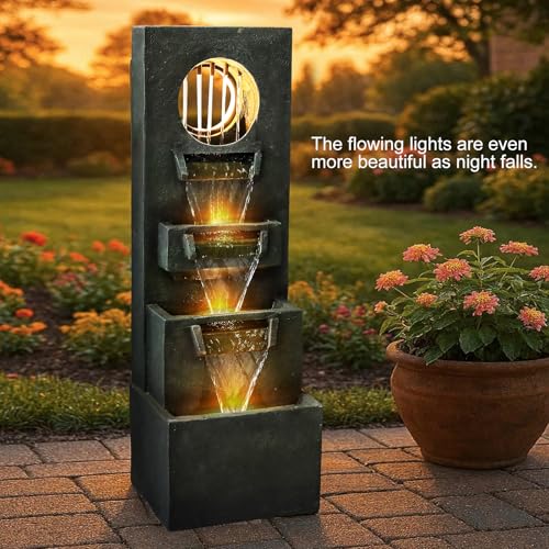 39.3” H Modern Outdoor Fountain