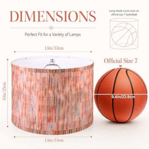 Boho Lampshades Set of 2 (Rustic Pink / 13inx13inx10in)