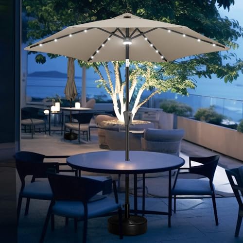 Solar Patio Umbrella with Centre Light