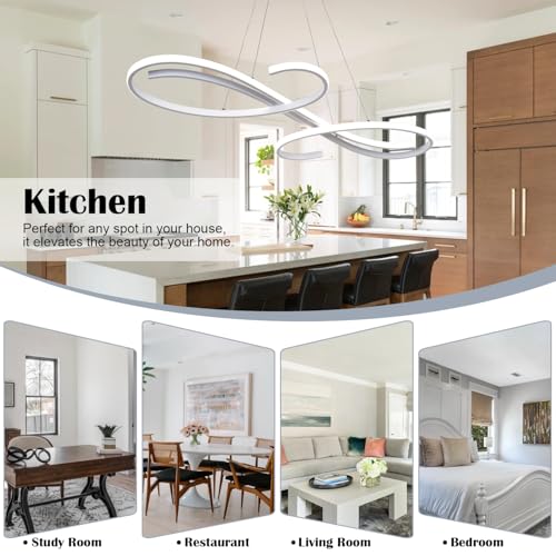 47.24inch LED Chandelier Dimmable Pendant Lights for Kitchen Island Lighting with Remote Controller