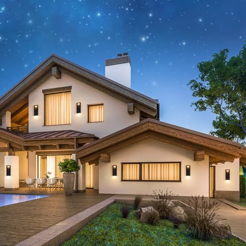 Modern Outdoor Wall Light with LED (2 Count)