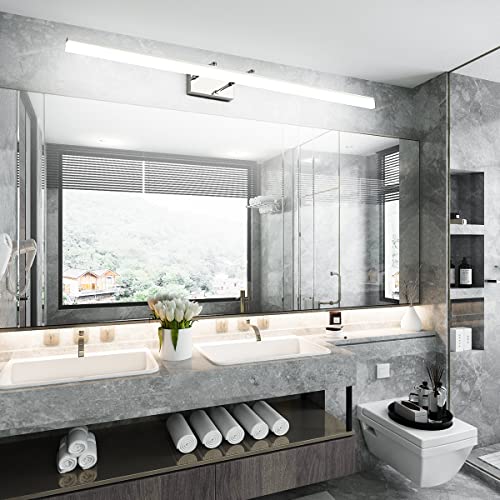 48 inch LED Vanity Lights Adjustable Bathroom Wall Light Fixtures Bathroom Lighting Fixture Over Mirror Chrome Modern Vanity Lighting 5500K