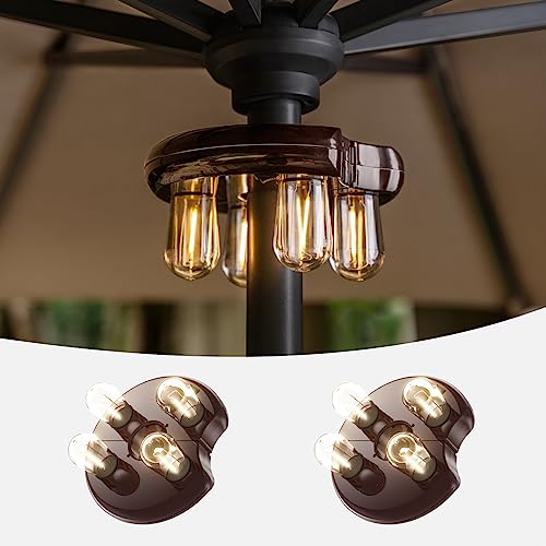 Patio 2 Packs Umbrella Light with LED Edison Bulbs (2 Count)