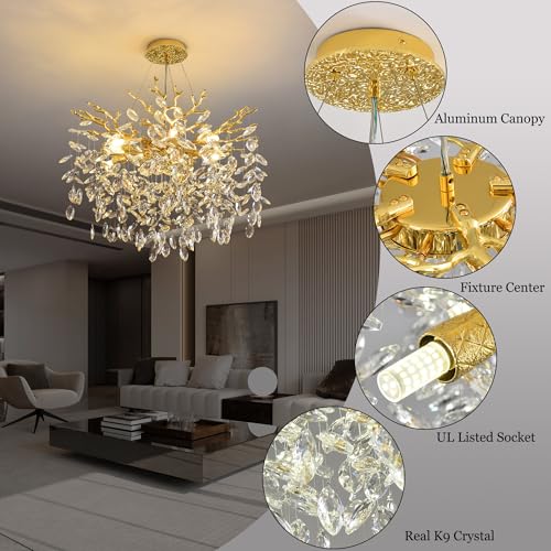 Tree Branch Chandelier Modern Crystal Pendant Light
