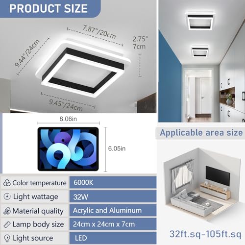 Square Modern Led Ceiling Light Fixture