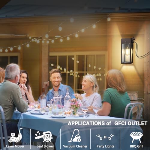 Porch Lights with Outlet (2 Count)