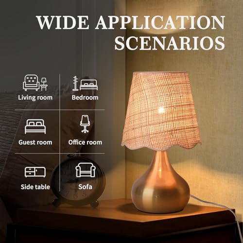 Gold Small Bedside Table Lamp for Bedroom