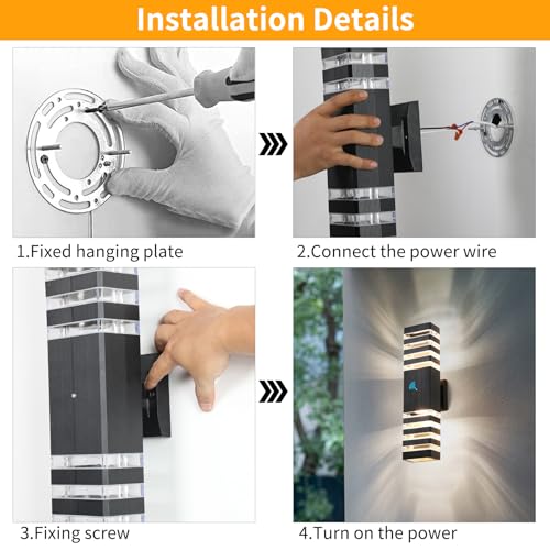 18.3 in Dusk to Dawn Outdoor Lighting Exterior Light Fixtures (2 Count)