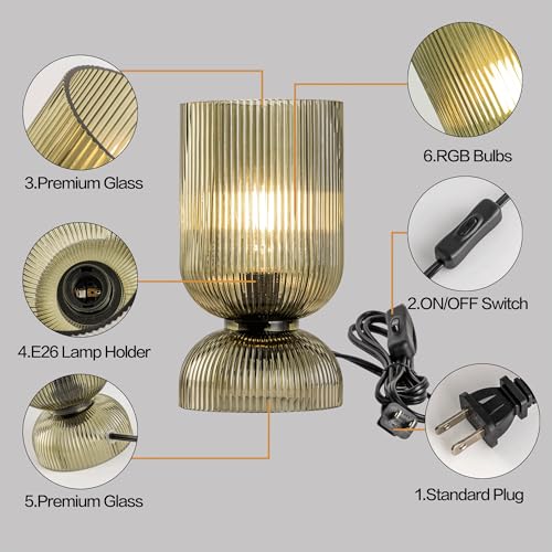 Modern RGB Glass Table Lamp with Remote