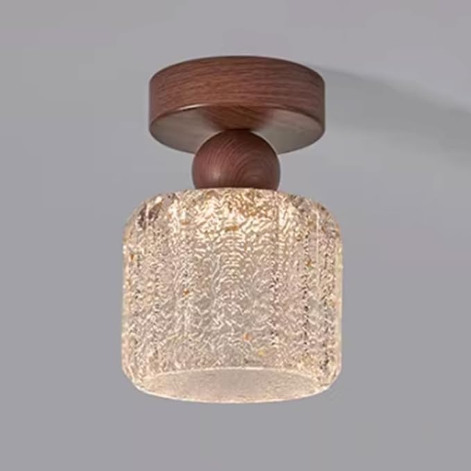 Hallway Flush Mount Fixtures Modern Semi-Flush Mount Ceiling Light with Resin Lampshade Wabi Sabi Art Lantern Entryway Warm White Fixtures for Master Bedroom, Dining, Living, Farmhouse