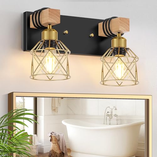 Rustic Style Wood Bathroom Wall Sconces