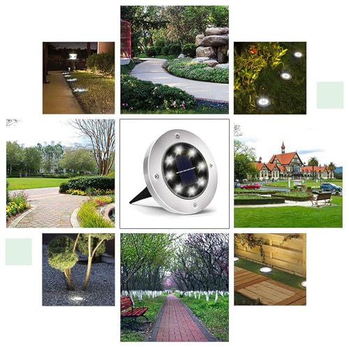 8Pack 4.6Inch Solar Ground Lights Outdoor (8 Count)
