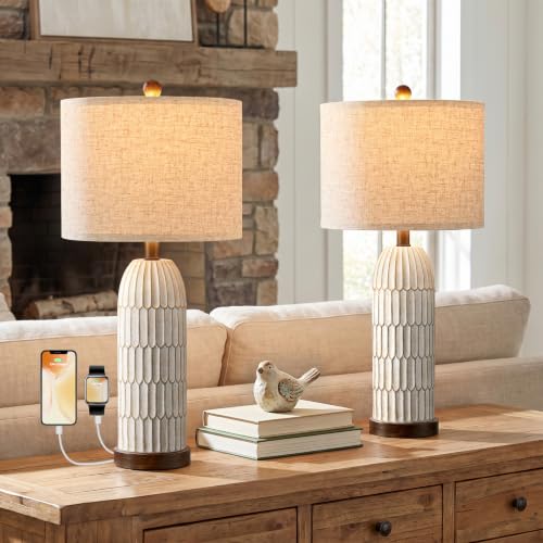 26" Bedside Table Lamps Set of 2