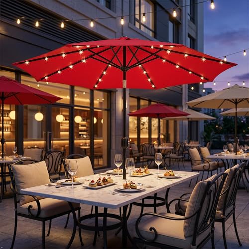 10FT Solar Patio Umbrella w