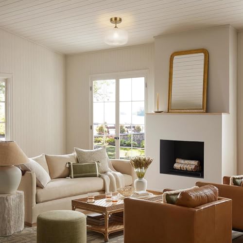 Glass Semi Flush Mount Ceiling Light Fixture