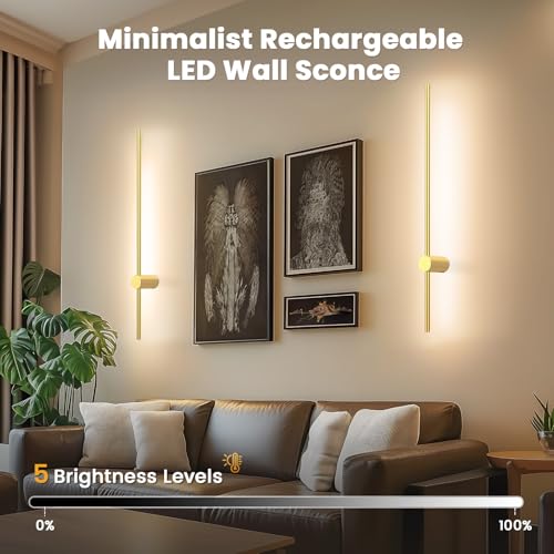 35.4 Inch Battery Operated Wall Sconce Set of 2 (2 Count)
