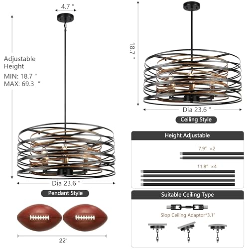 6 Light Dining Room Chandeliers Farmhouse