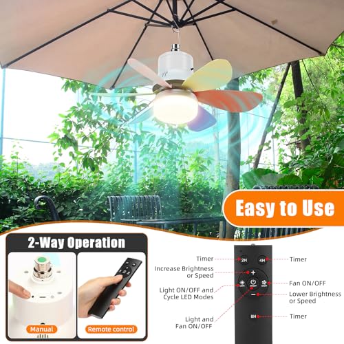 1 Set Solar Powered Ceiling Fan with Light