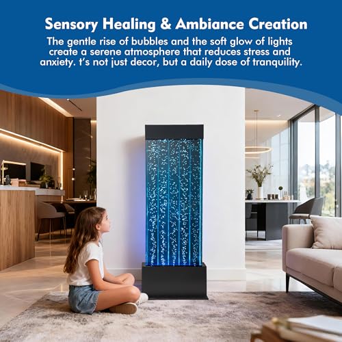 APP Controlled Freestanding Bubble Wall Fountain with Color