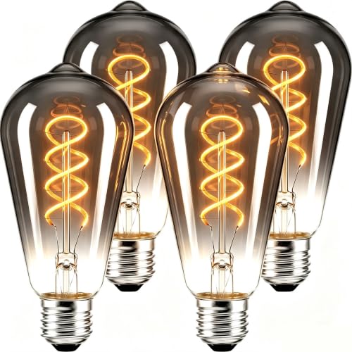 ST64 LED Vintage Edison Light Bulbs 60W Equivalent (4 Count)