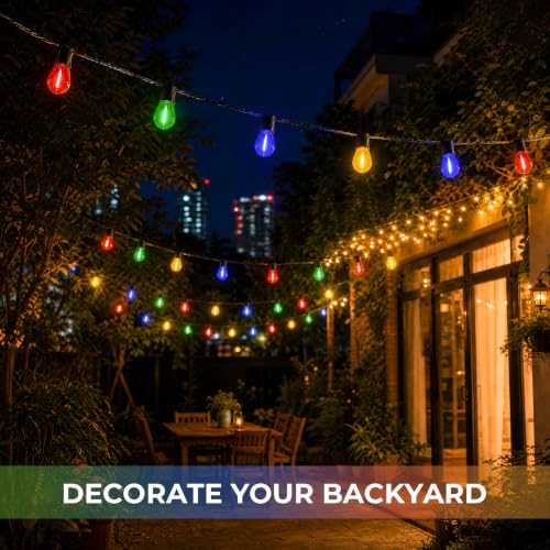S14 Colored LED Outdoor String Bulbs for Christmas (24 Count)