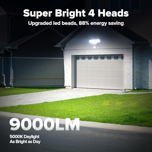 80W 9000LM LED Security Lights Motion Sensor Outdoor Lights (8 Count)