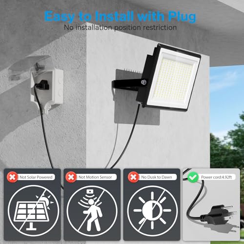 2 Pack 200W LED Flood Light Outdoor (2 Count)
