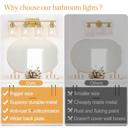 4 Light Bathroom Light Fixtures (4 Count)