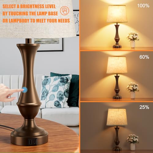 Touch Lamps for Nightstand (2 Count)