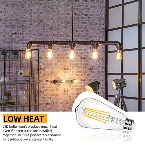 12 Pack Vintage 7W ST58 LED Edison Light Bulbs 60W Equivalent (12 Count)
