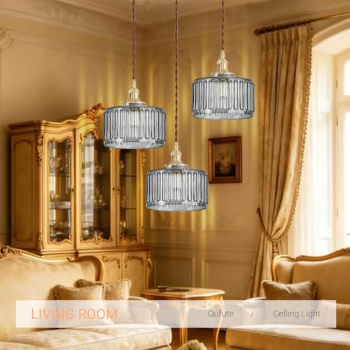 Cluster Chandelier Mid Century Ceiling Pendant Lights 3 Gray Shade