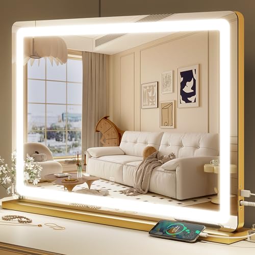 Gold Vanity Mirror with Lights