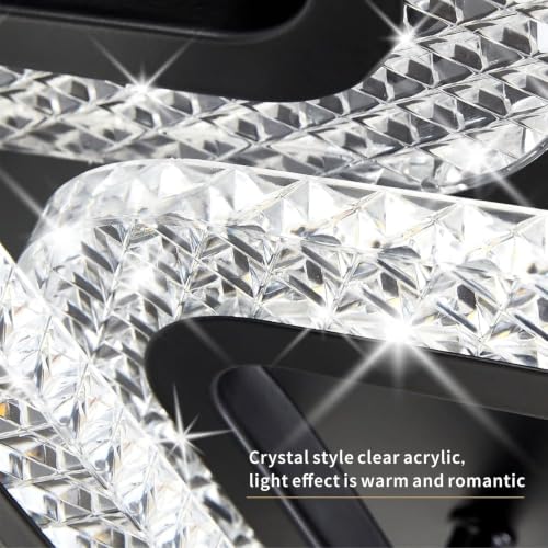Dimmable White Modern Ceiling Lamp with Remote for for Living Room