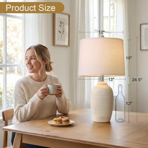24.5" Vintage Ceramic Table Lamp Single