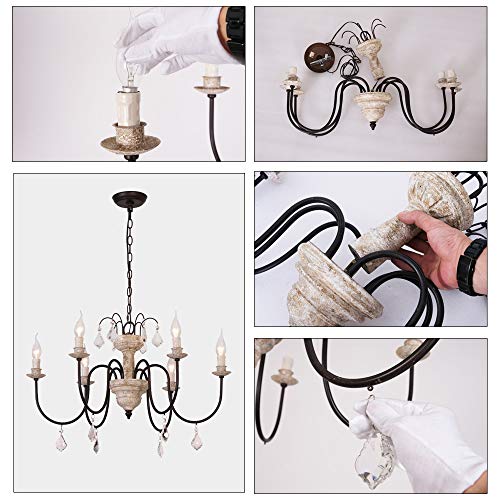French Country Chandelier 6 Lights Retro Rustic Lights Fixture