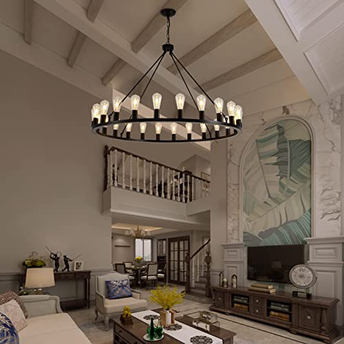 Wagon Wheel Chandelier 24
