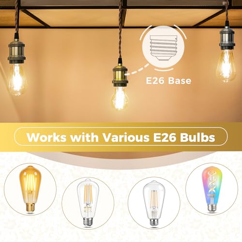 E26 Edison Vintage Lamp Socket for DIY Lighting (6 Count)