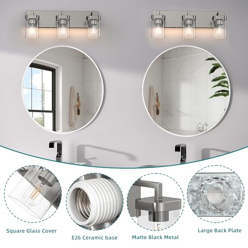 3 Light Bathroom Light Fixtures (3 Count)