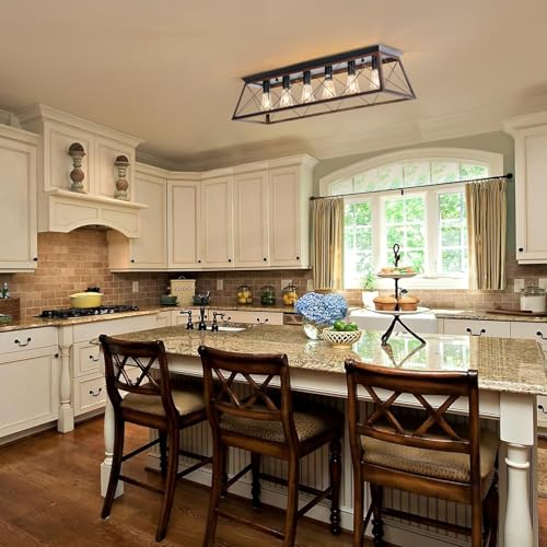 38" Large Brushed Bronze Flush Mount Ceiling Light for Kitchen