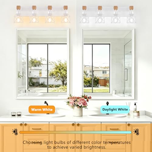 4 Light Farmhouse Vanity Lights for Bathroom