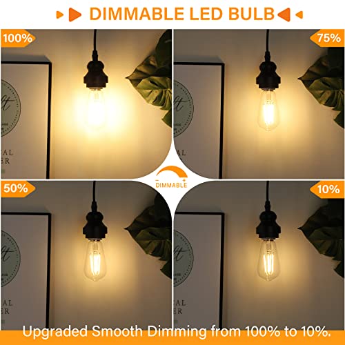 Vintage LED Edison Bulb Dimmable 60W Equivalent E26 Led Bulbs (4 Count)