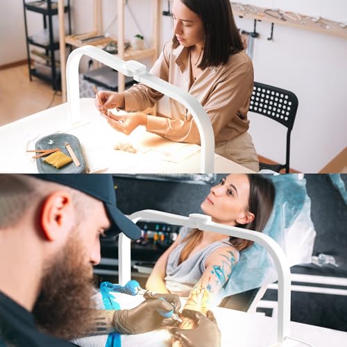 Upgrade Large Half Moon Light for Nail Desk with Phone Holder for Nail Lamp