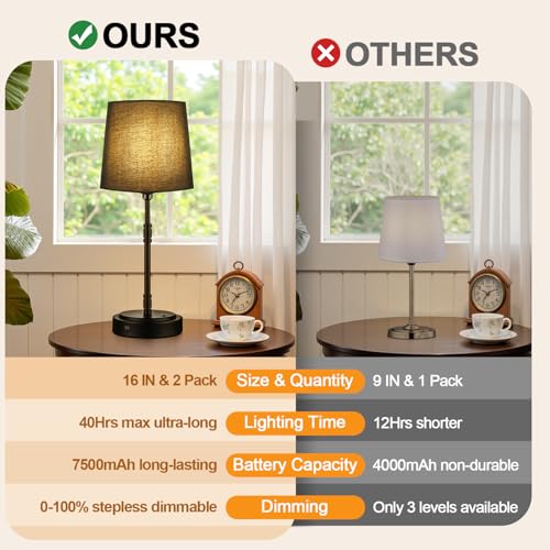 Cordless Table Lamps Set of 2 (2 Count)