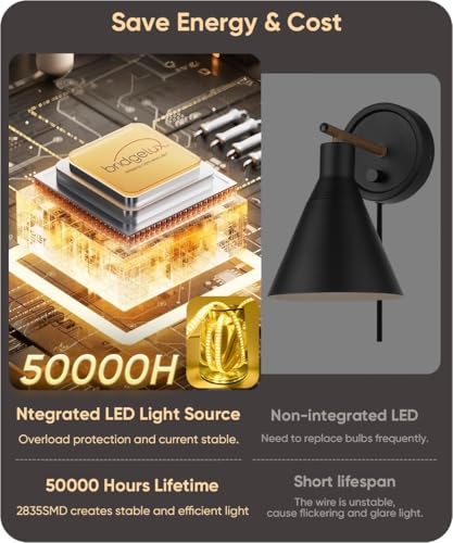 Hardwired Black Dimmable Modern LED Wall Sconce 2 Packs 3000K 3500K 4000K 5000K 6000K Indoor Wall Lights Up and Down Wall Mount Light for Living Room Bedroom Hallway Corridor