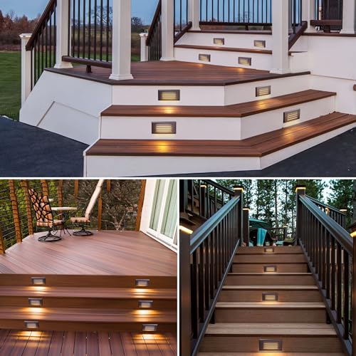 5W Low Voltage Step Lights 6 Inch Outdoor Brown Cast (8 Count)