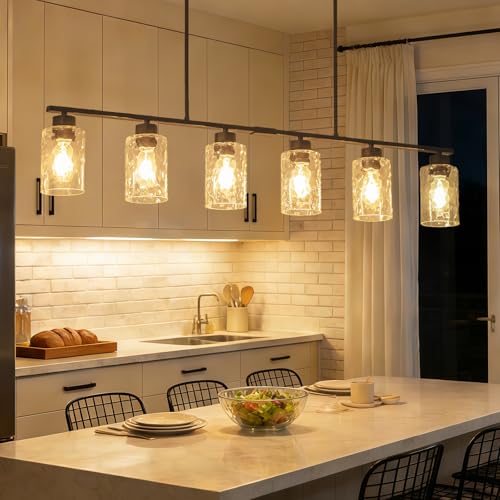 6 Light 45" Wide Dining Room Light Fixture