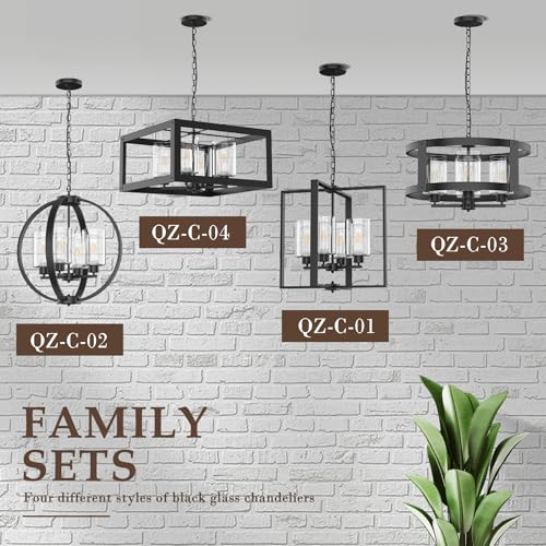 4 Light Black Chandelier