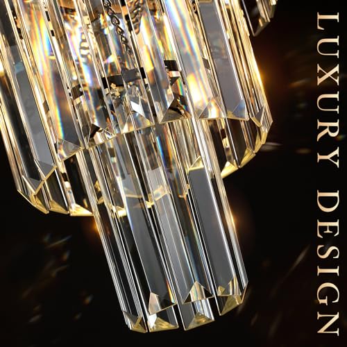 12" Modern Crystal Chandeliers (3 Count)
