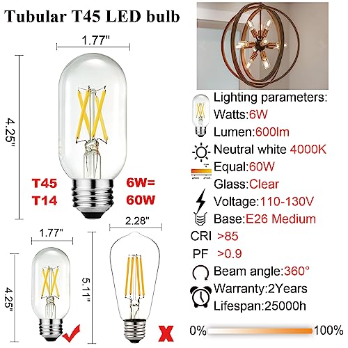T45 E26 Led Bulb 60 watt (6 Count)